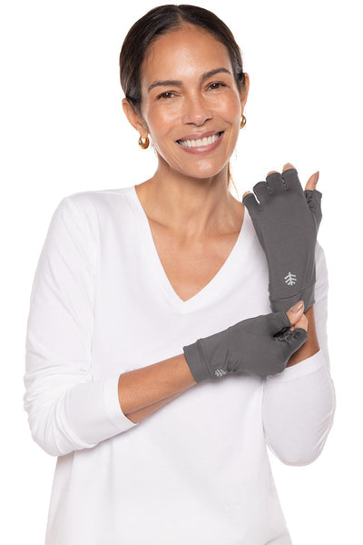 Coolibar - UV-werende vingerloze handschoenen voor volwassenen - Ouray - Houtskoolgrijs