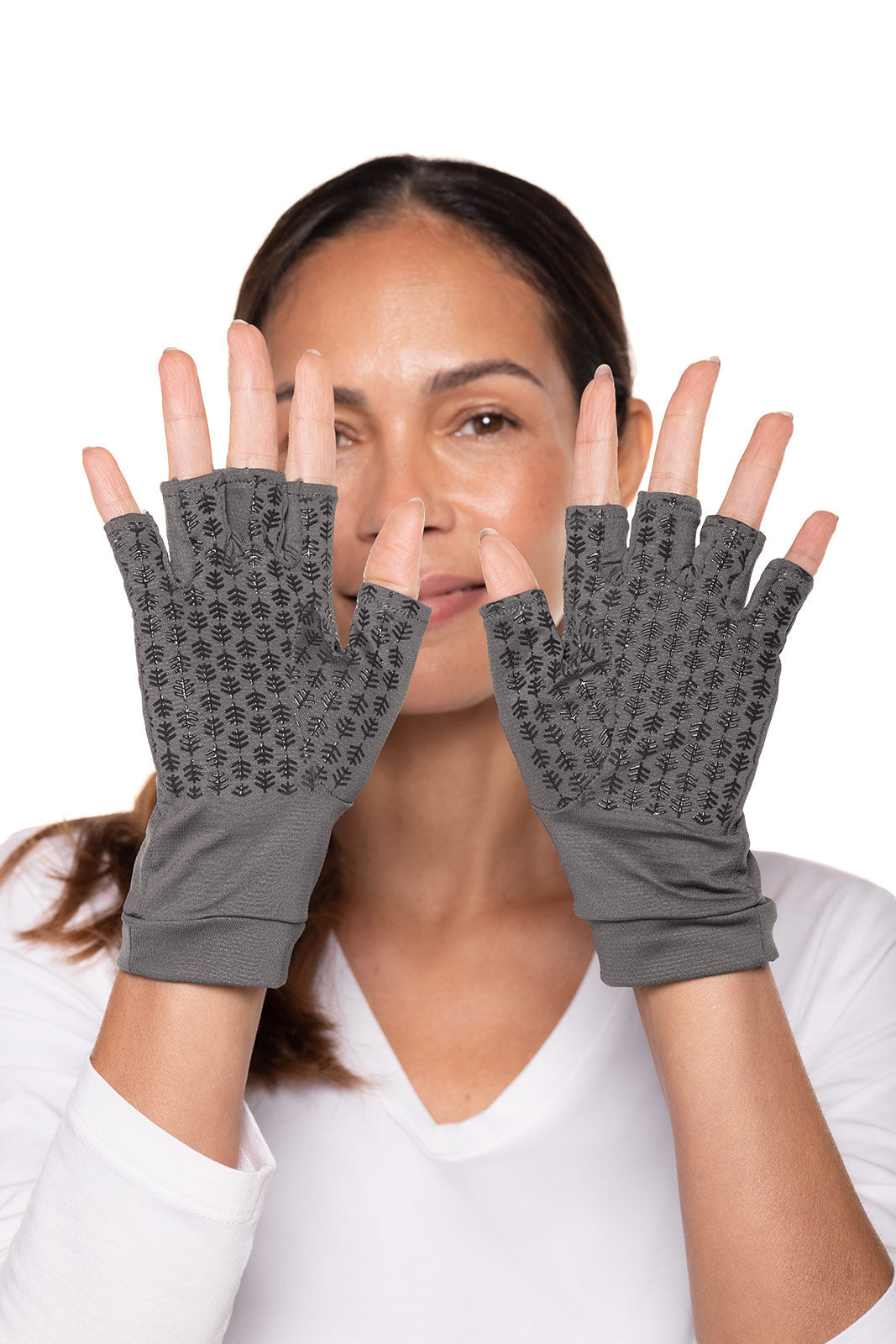 Coolibar - UV-werende vingerloze handschoenen voor volwassenen - Ouray - Houtskoolgrijs