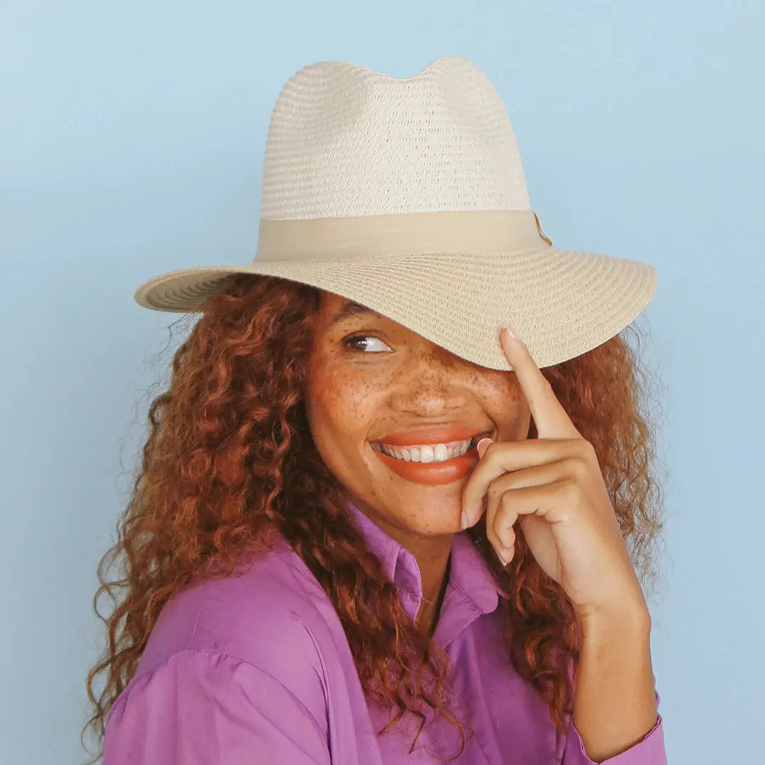 360FIVE Everyday - zonnehoed Tyler Fedora - Natuurlijk/Beige