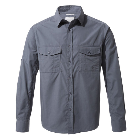 Craghoppers - UV Overhemd voor heren - Longsleeve - Kiwi - Blauwgrijs
