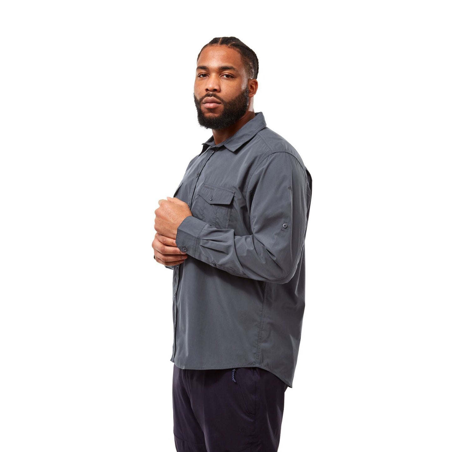 Craghoppers - UV Overhemd voor heren - Longsleeve - Kiwi - Blauwgrijs