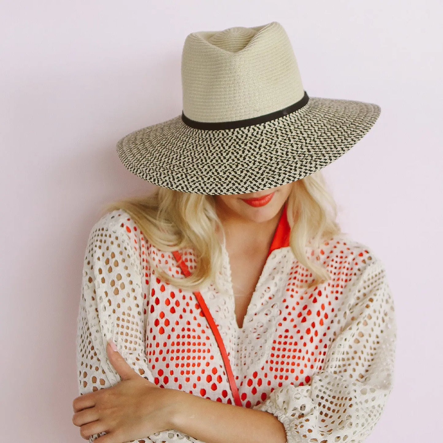 360FIVE Everyday - zonnehoed Gemma Fedora - Ivory/Zwart