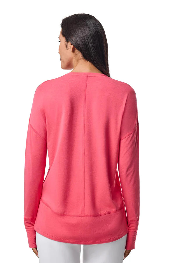 Coolibar - Lumaleo UV Shirt voor dames - Longsleeve - Sunkist Coral