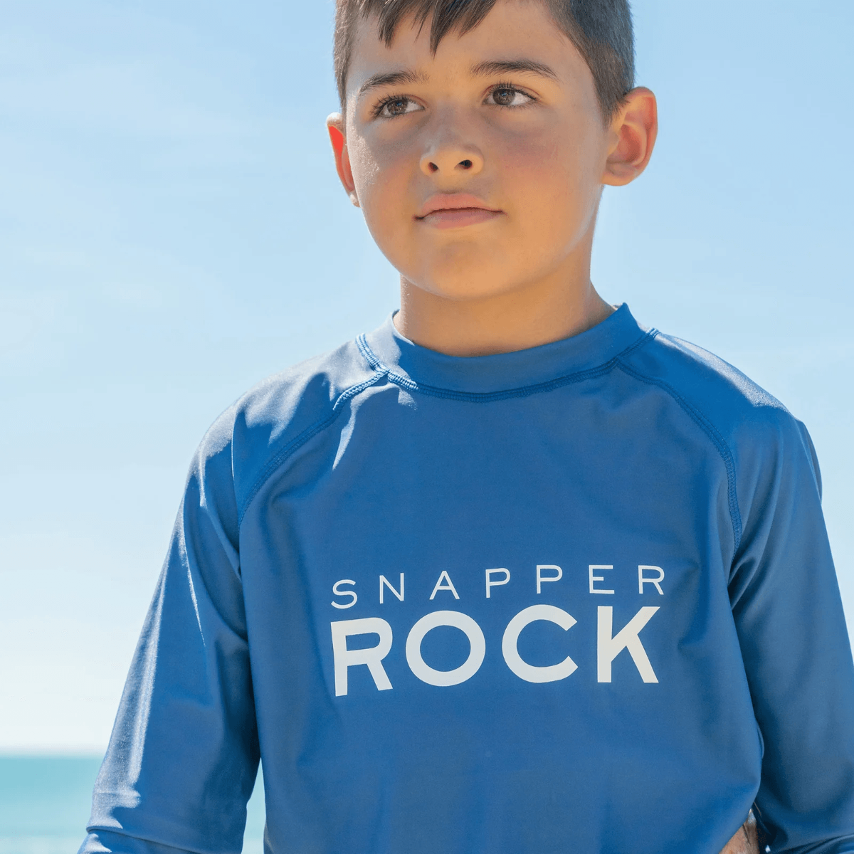 Snapper Rock - UV-rashtop voor kinderen - Lange mouw - UPF50+ - Denim Logo - Marineblauw