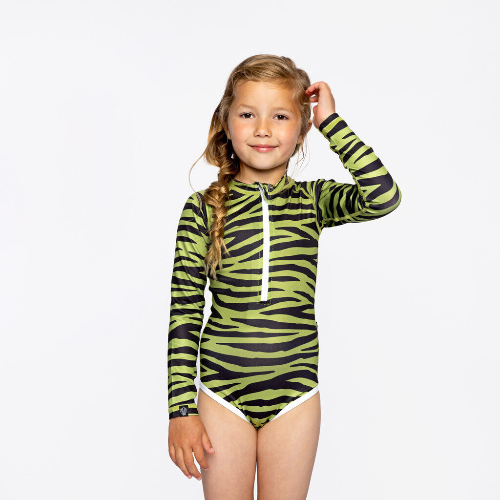Beach & Bandits - UV-zwempak voor meisjes - Lange mouw - UPF50+ - Go Pesto - Groen