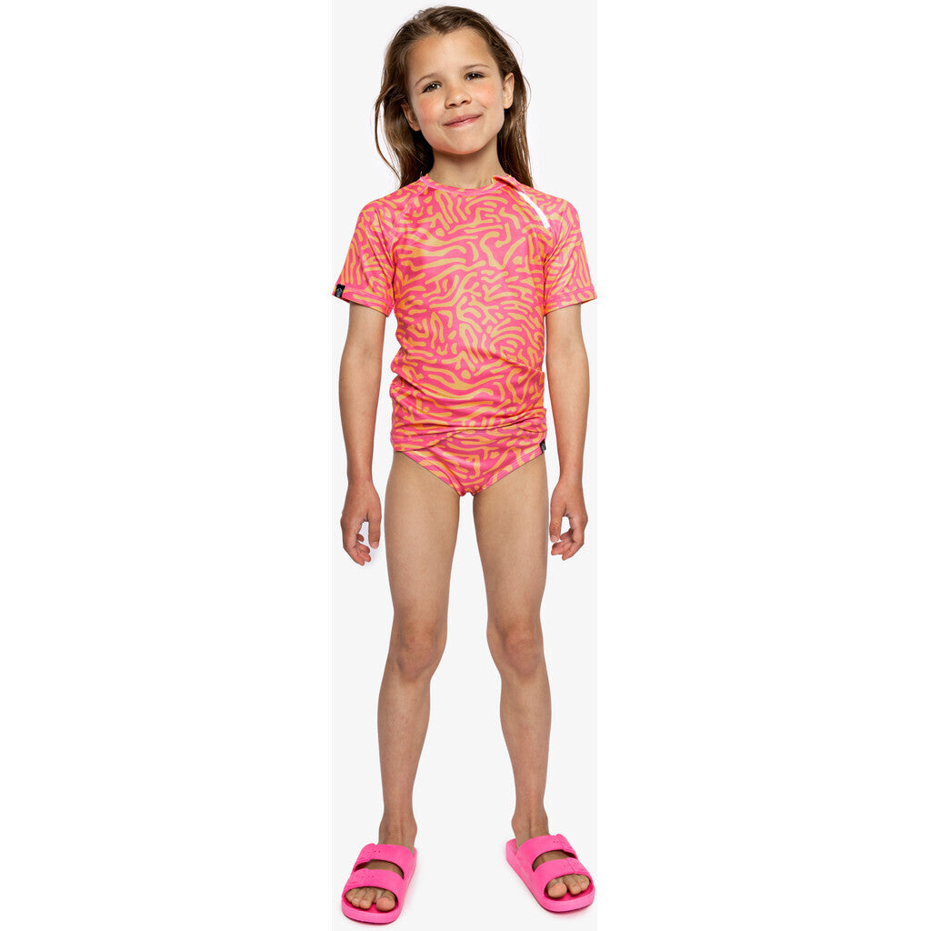 Beach & Bandits - UV-zwemshirt voor kinderen - UPF50+ - Korte mouw - Pink Coral - Roze