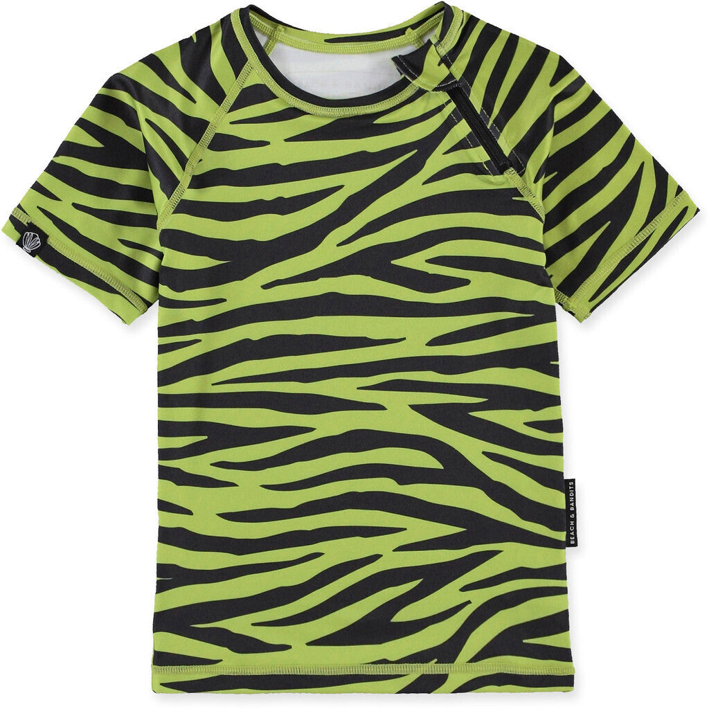 Beach & Bandits - UV-zwemshirt voor kinderen - UPF50+ - Korte mouw - Go Pesto - Groen