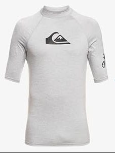 Quiksilver - UV-Zwemshirt met korte mouwen - Wit met een heel lichte grijstoon