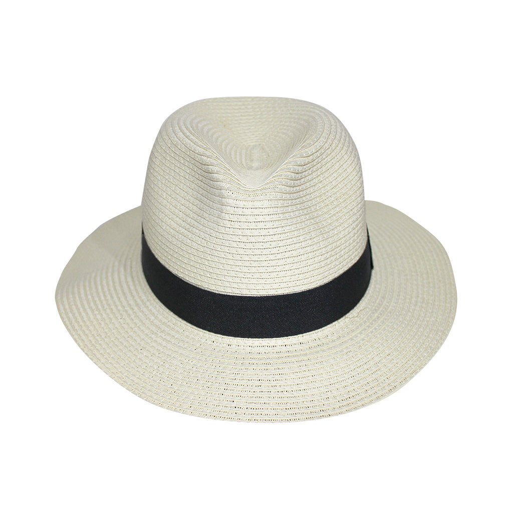360FIVE Everyday - zonnehoed Clarke Fedora - Ivory/Zwart