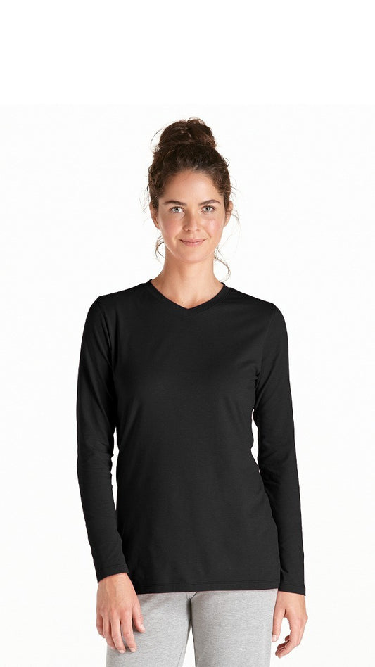 Coolibar - UV Longsleeve shirt dames - zwart