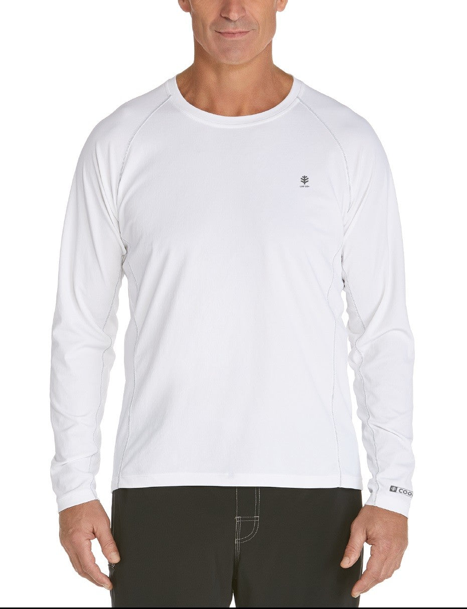 Coolibar - UV-beschermend zwemshirt lange mouwen heren - wit