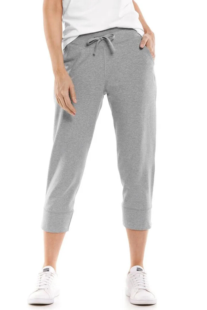 Coolibar - UV Weekend Crop Joggingsbroek voor dames - Maho - Heather - Grijs