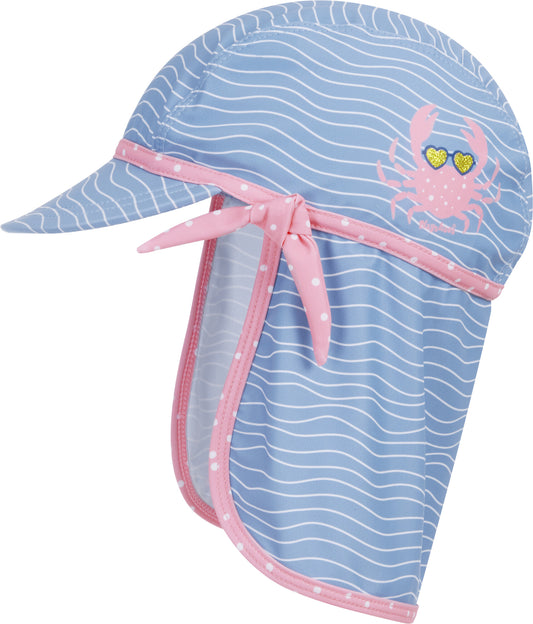 Playshoes - UV-zonnepet voor meisjes - Krab - Lichtblauw/roze