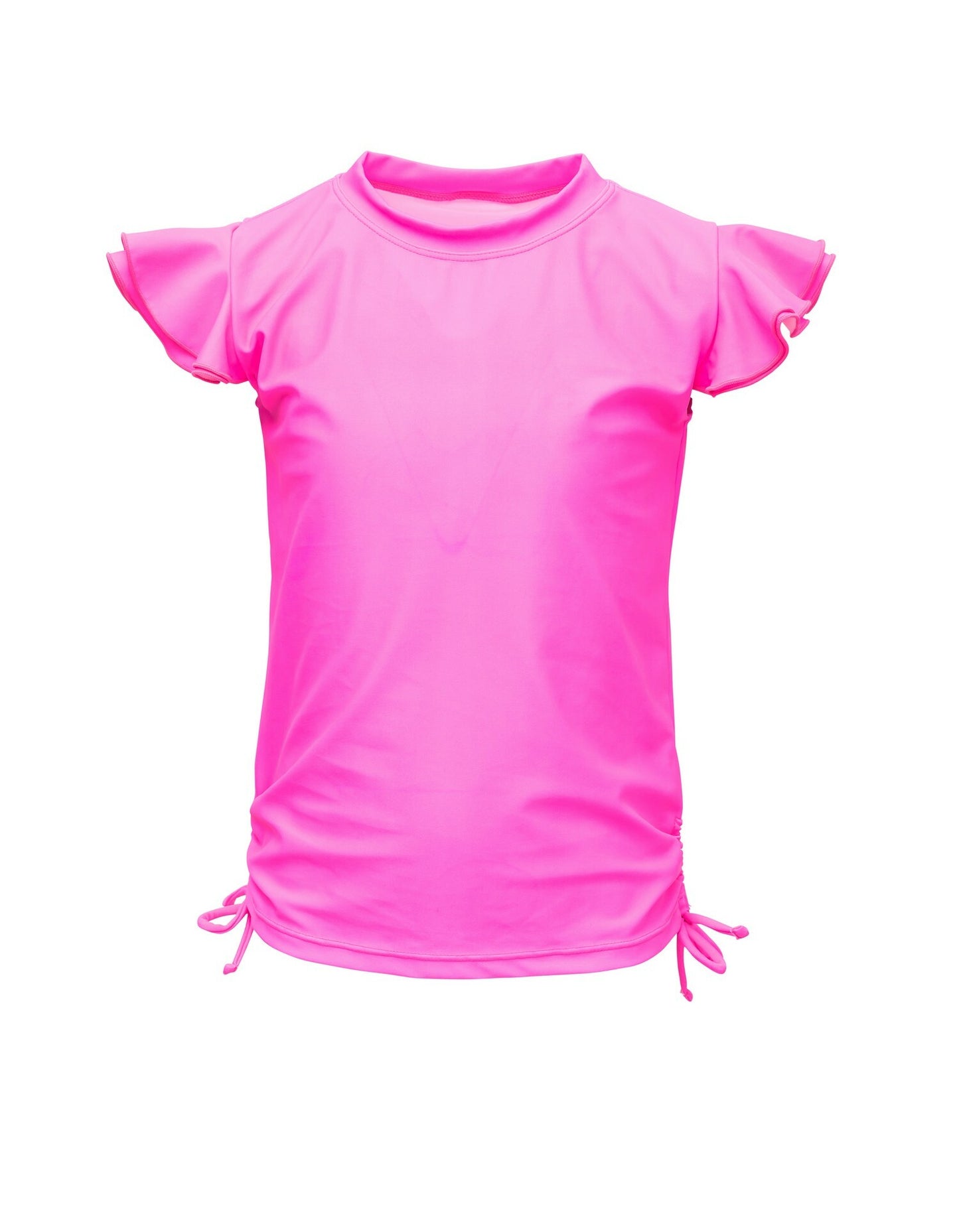 Snapper Rock - UV Rash Top voor meisjes - Fluttermouw - Neon Queen Pink