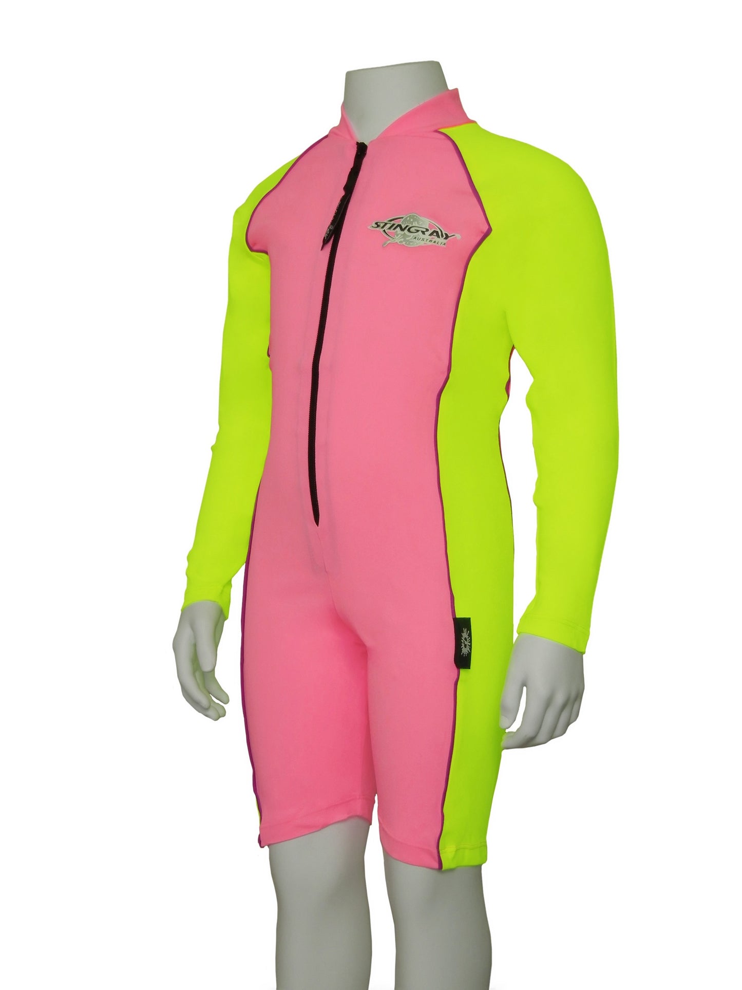 Stingray Kids UV werend badpak lange mouw  Roze Geel