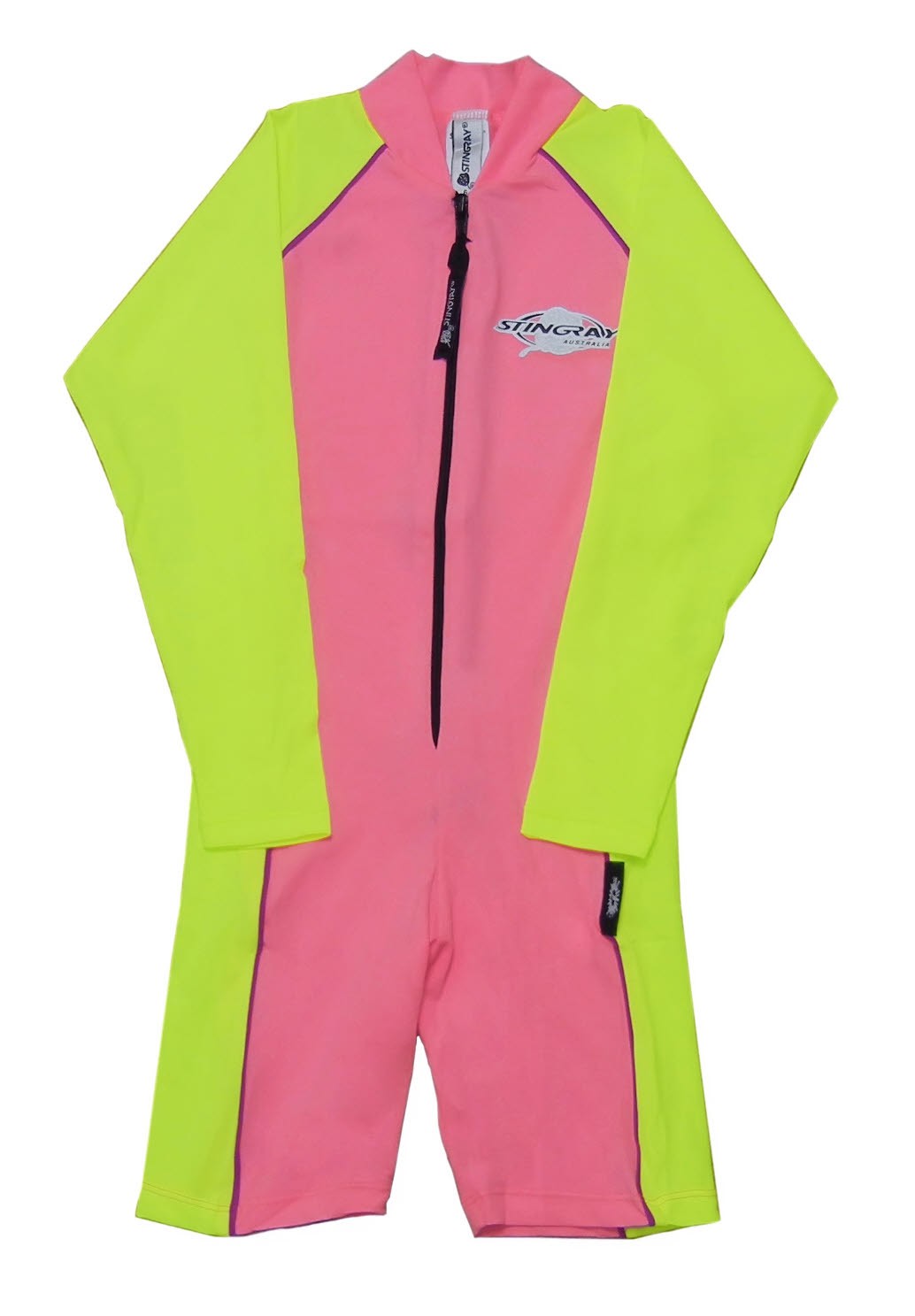 Stingray Kids UV werend badpak lange mouw Roze Geel