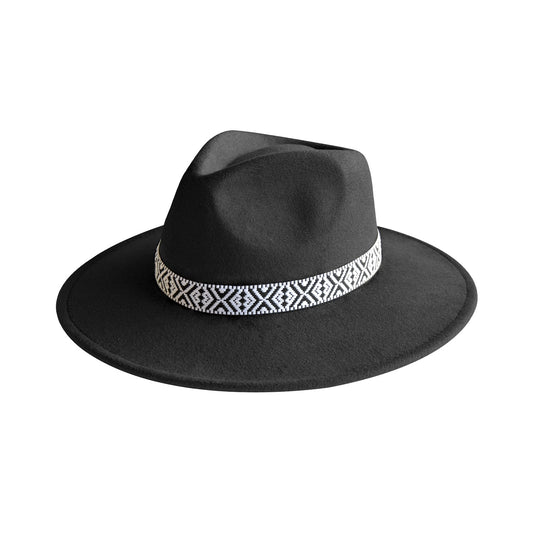 360FIVE Everyday - Winter hoed Juno Fedora - Zwart - Tribal