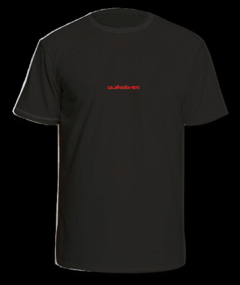 Quiksilver - UV-Zwemshirt met korte mouwen voor mannen - Zwart met rood logo