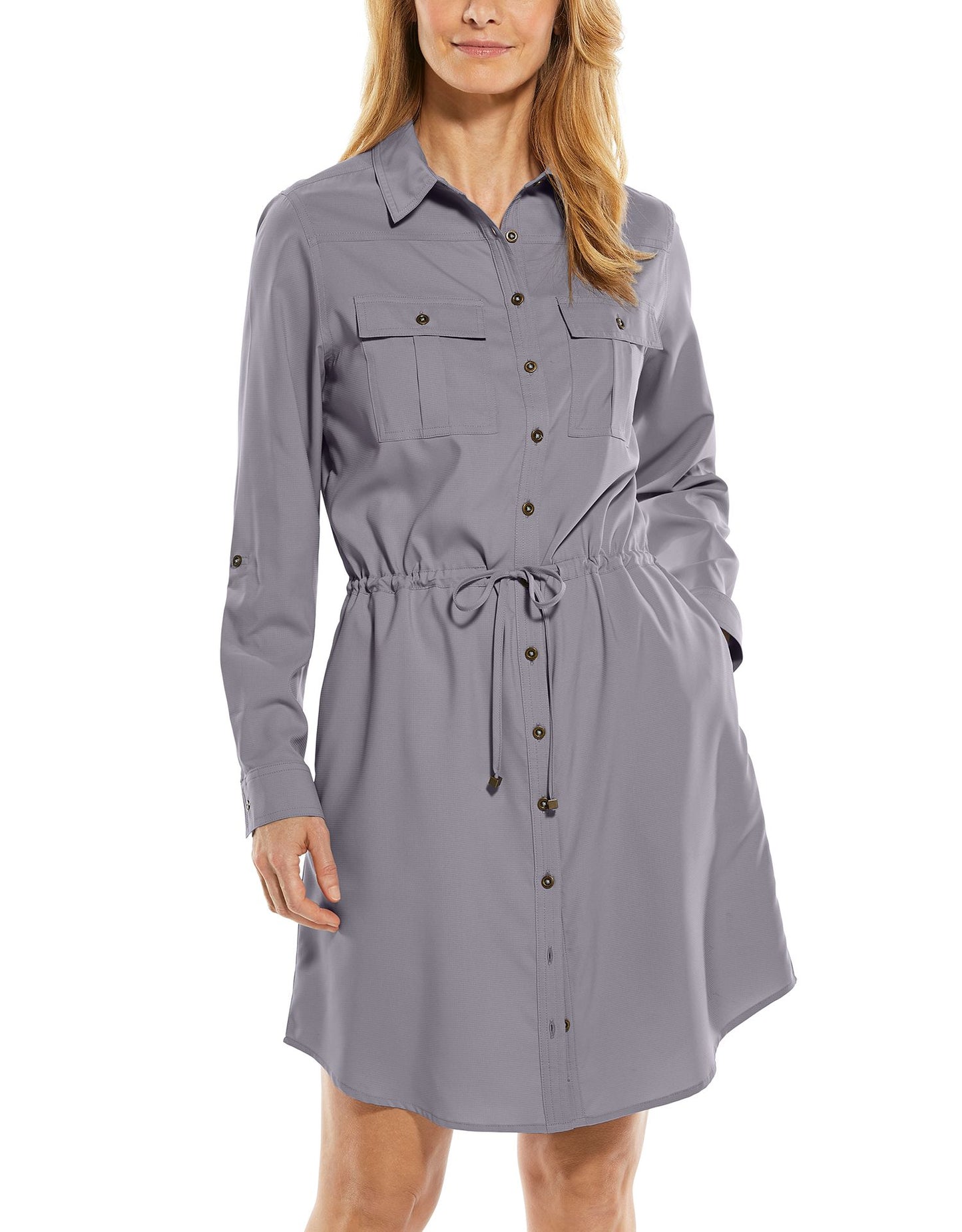 Coolibar - UV Blousejurk voor dames - Napa Travel Tunic - Donkergrijs