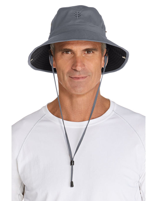 Coolibar - UV-beschermende hoed voor heren - Grijs