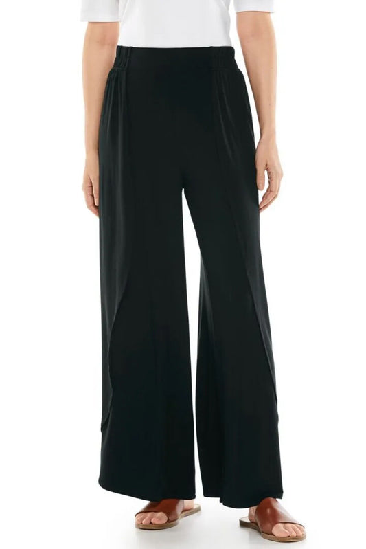 Coolibar - UV-broek met wijde pijpen voor dames - Lynsu - Effen - Zwart