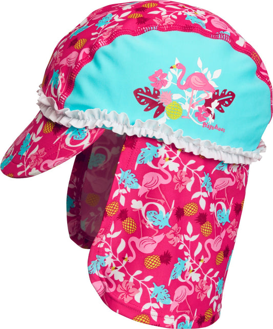 Playshoes - UV-zonnepet voor meisjes - Flamingo - Aquablauw / roze