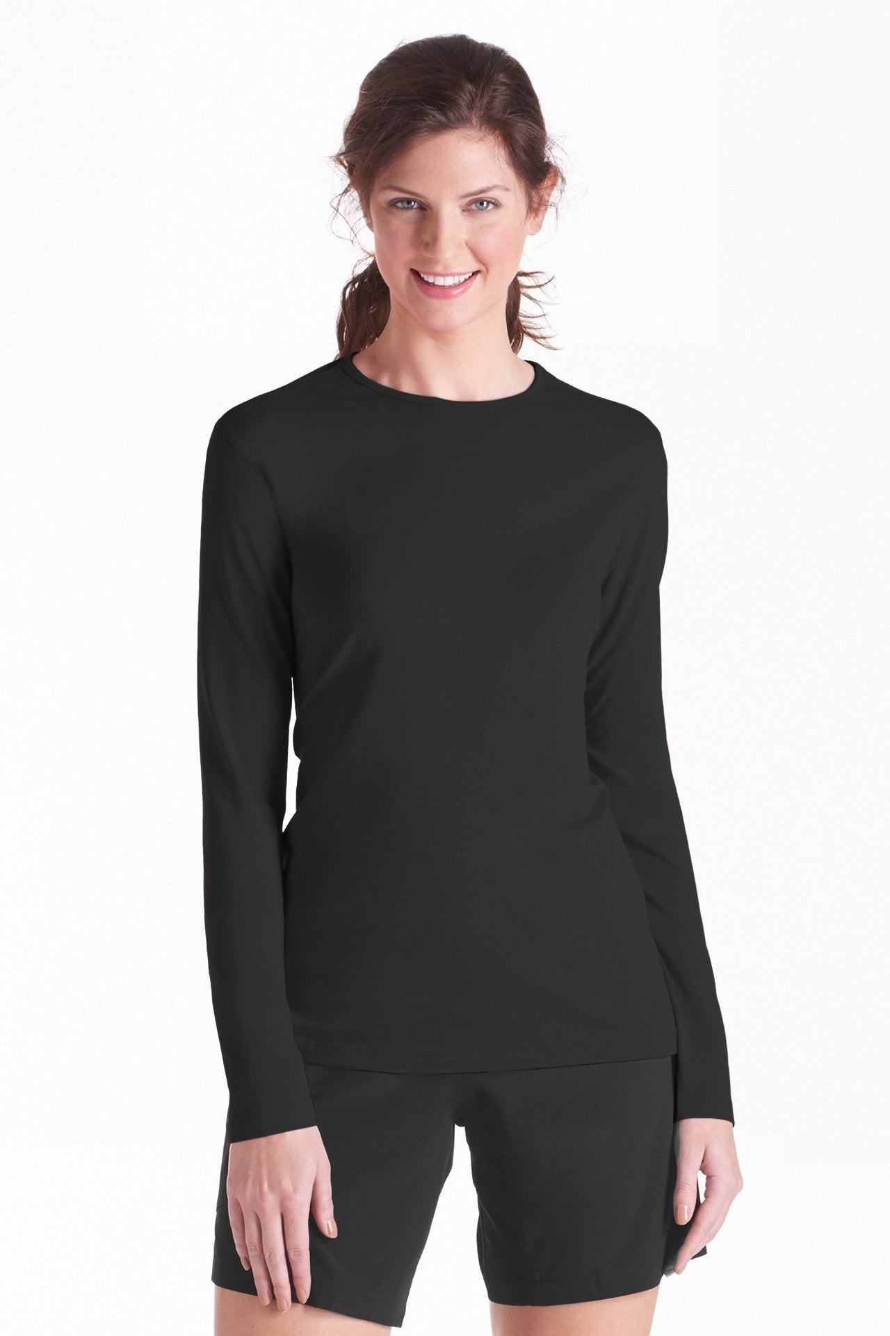 Coolibar - ZnO UV Longsleeve shirt dames - zwart