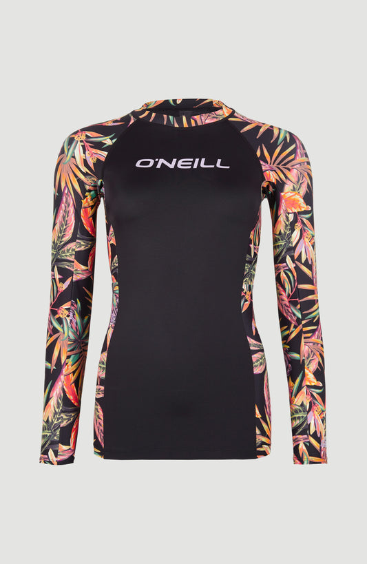 O'Neill - UV-Zwemshirt met lange mouwen voor vrouwen - Anglet - UPF50+ - Black Tropical Flower