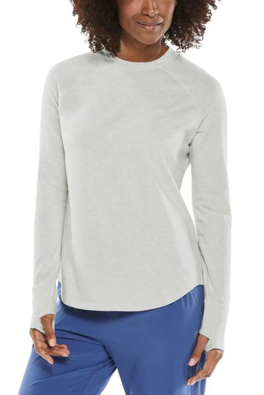 Coolibar - UV-shirt voor dames - Lange mouw - LumaLeo - Heather - Lichtgrijs