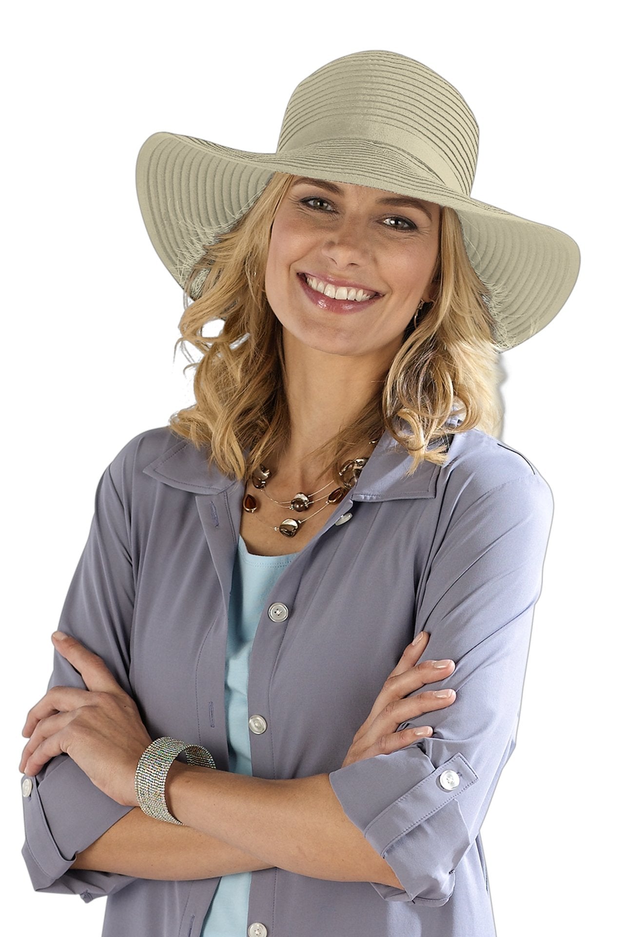 Coolibar - UV Vormbare Reiszonnehoed voor vrouwen - Shelly - Bruin