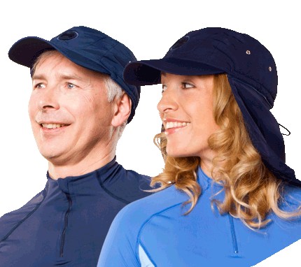 Hyphen Adult UV cap met afritsbare flap Blue Iris