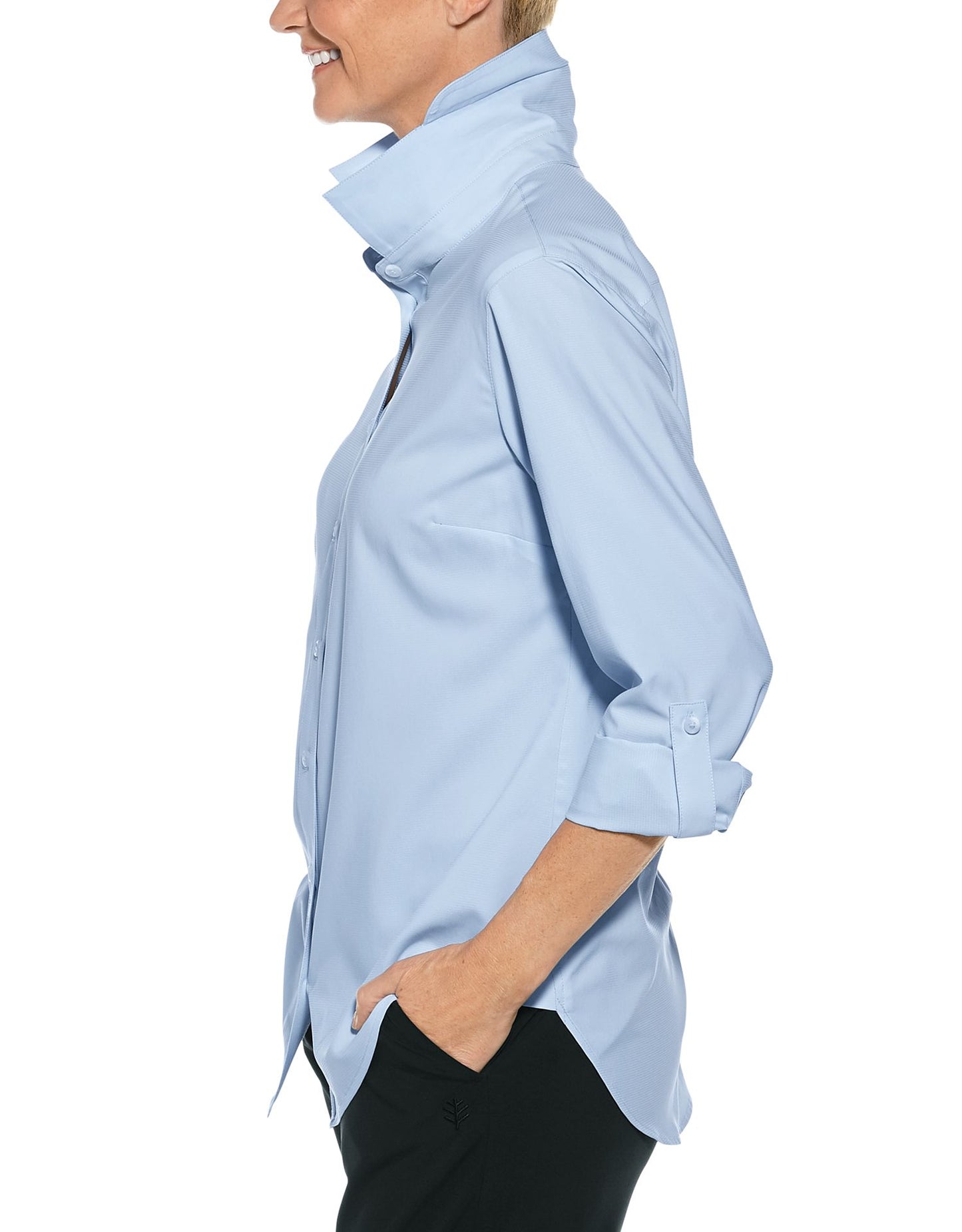 Coolibar - UV-werende Blouse voor dames - Hepburn - Lichtblauw