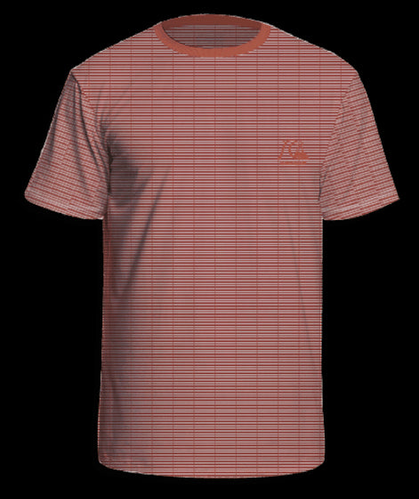 Quiksilver - UV-Zwemshirt met korte mouwen voor mannen - Gestreept - Rood