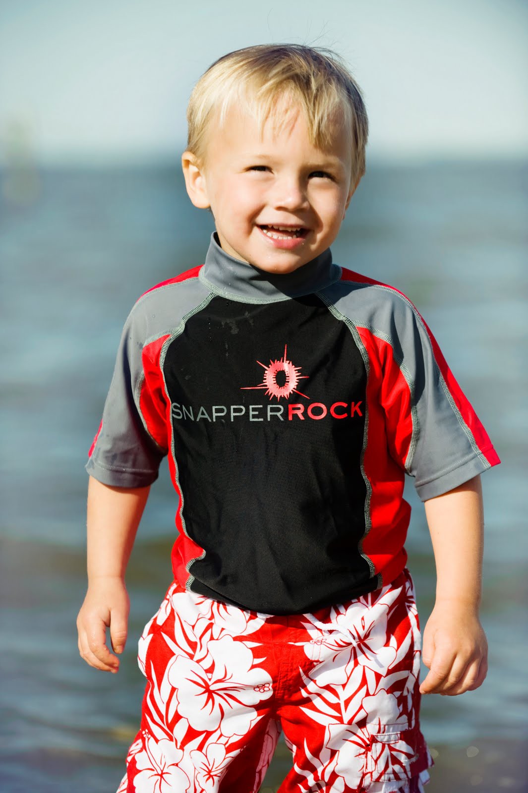 Snapper Rock UV zwemshirt Black Red Grey