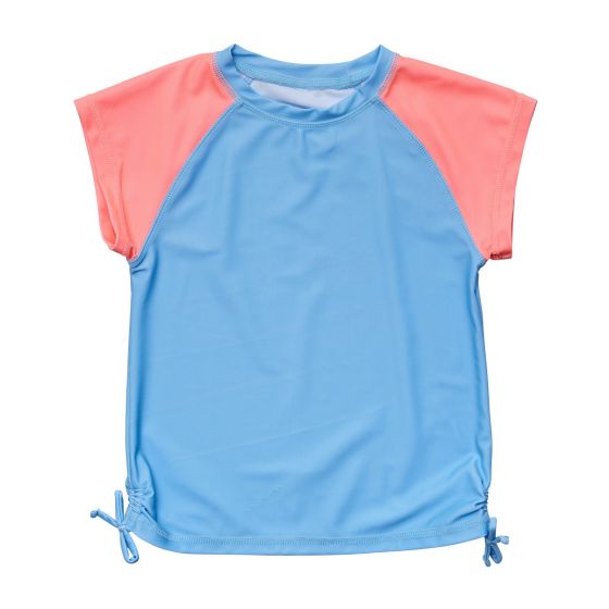 Snapper Rock - UV Rash top voor meisjes - Korte mouw - Cornflower Peach - Blauw/Roze