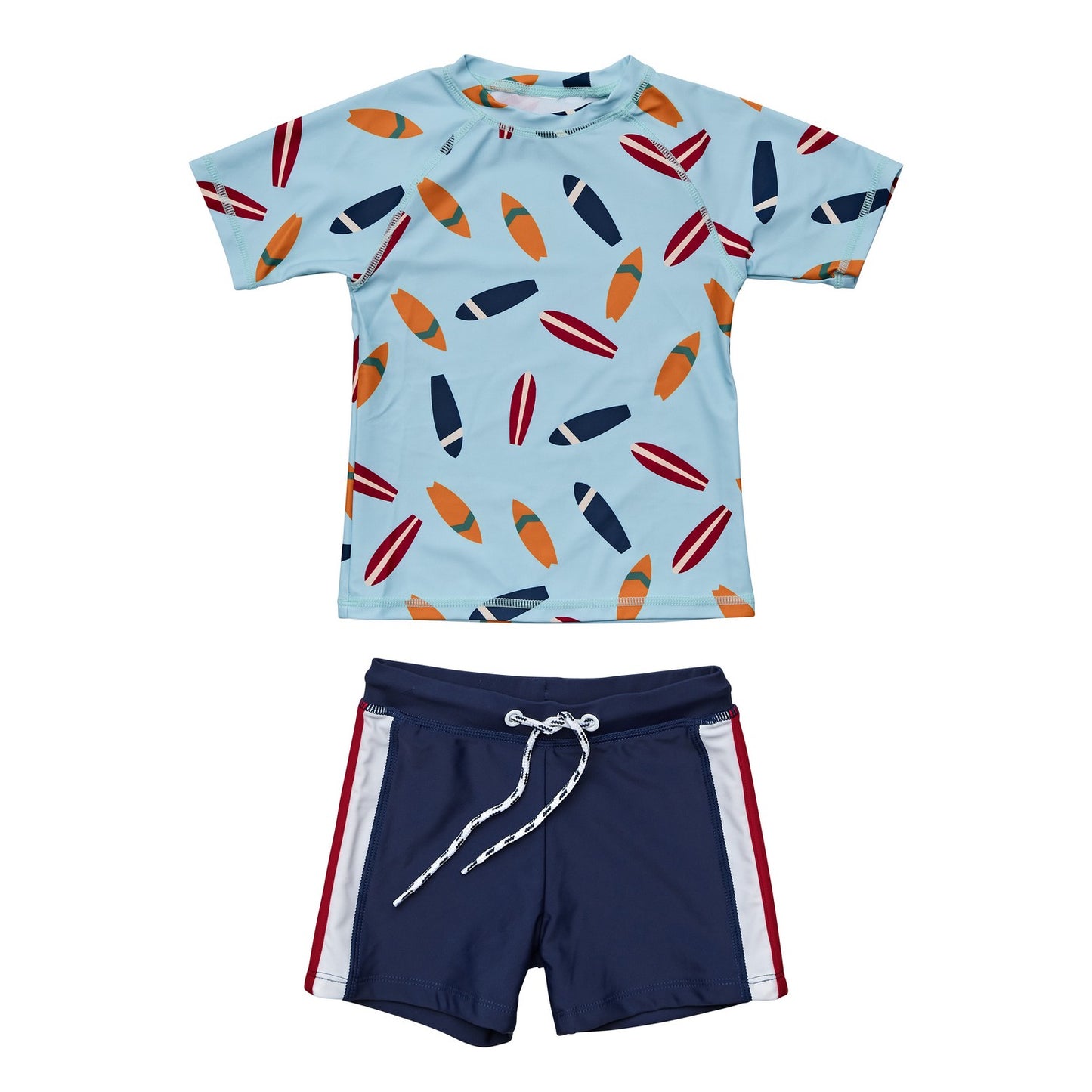 Snapper Rock - UV Zwemset voor baby's en kinderen - Korte mouw - Retro Surf - Blauw/Navy