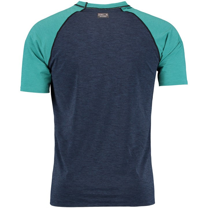 O'Neill Heren UV Shirt Korte Mouw Green-Blue Slate