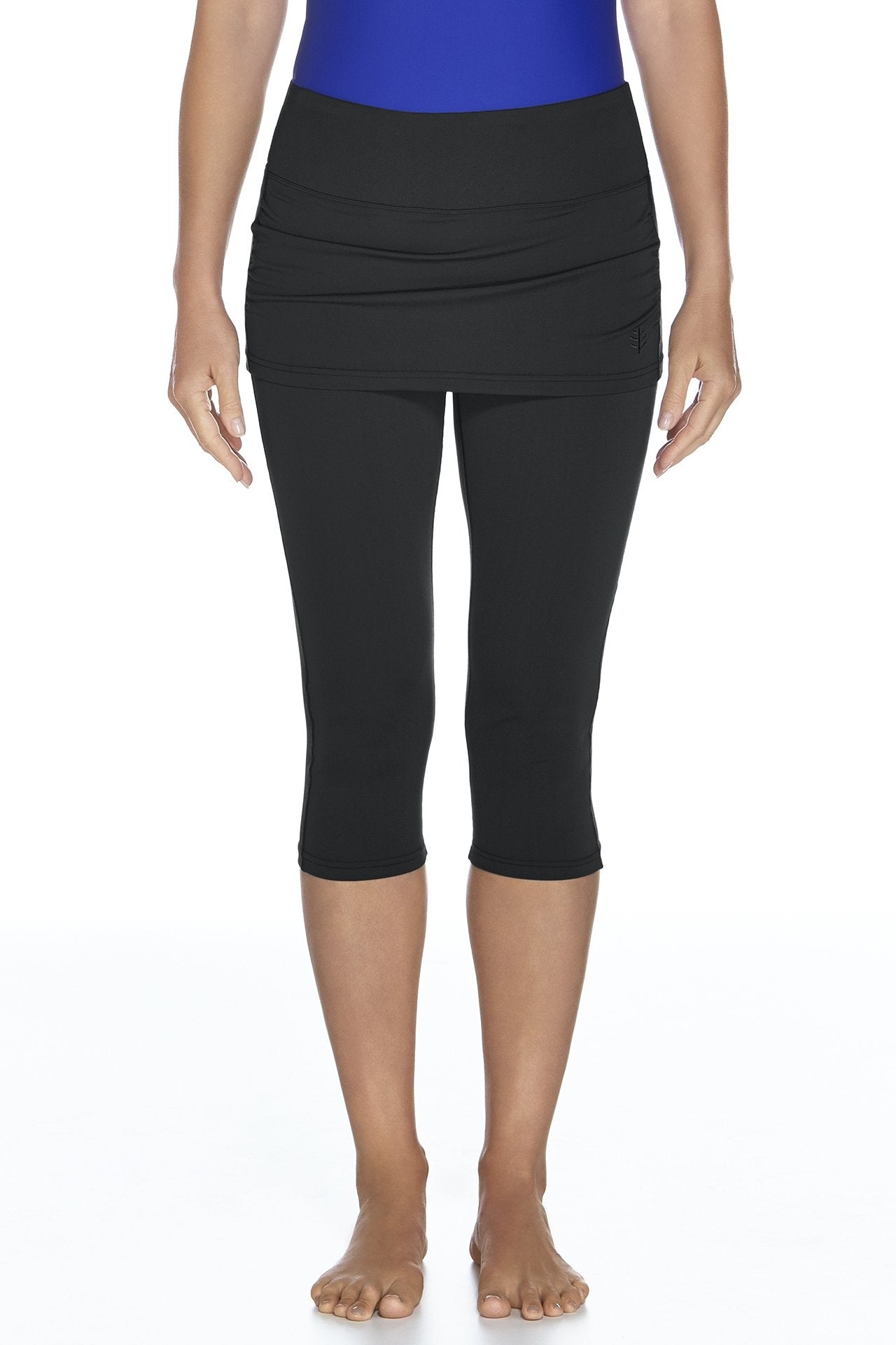 Coolibar - UV Werende capri legging met rokje dames - zwart