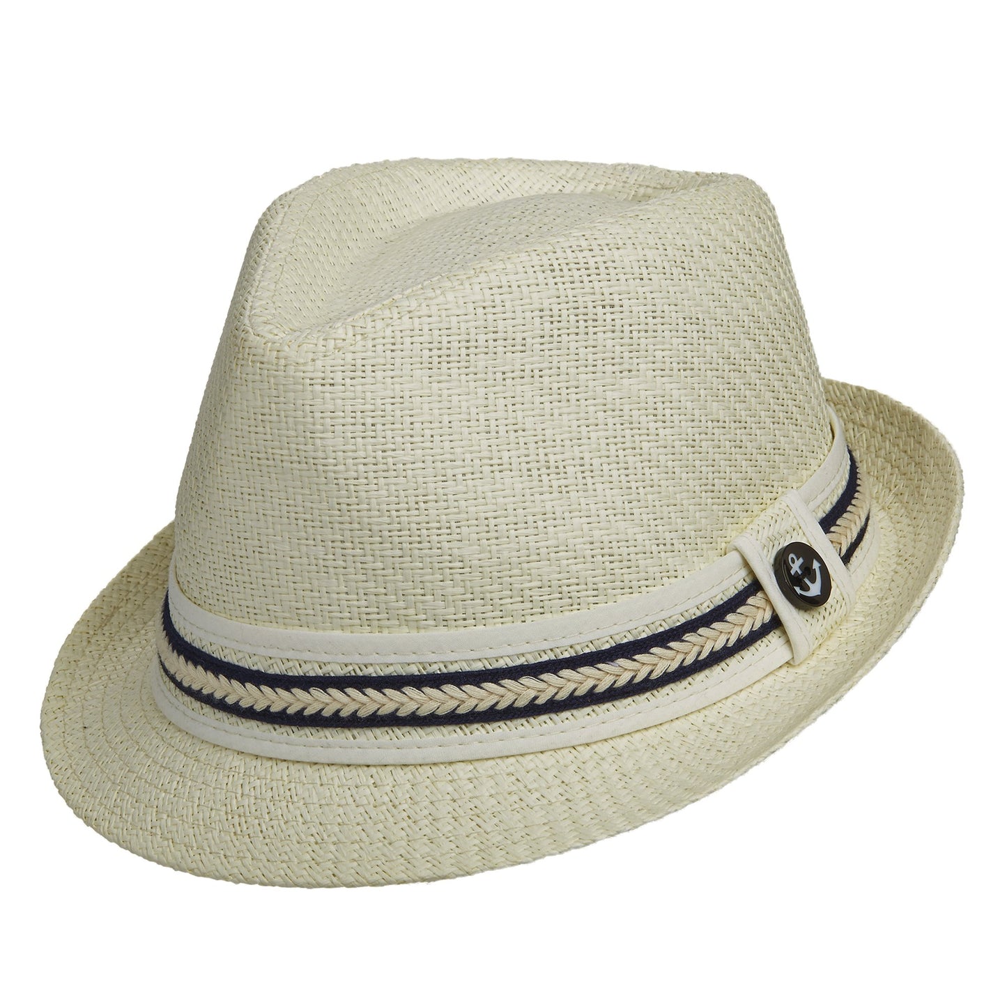 Tropical Trends - Papier gevlochten Fedora hoed voor dames - Ivoor