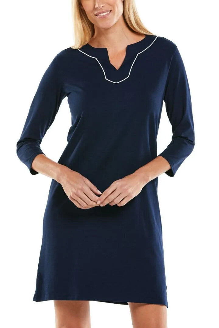 Coolibar - UV-tuniekjurk voor dames - Oceanview - Effen - Navy