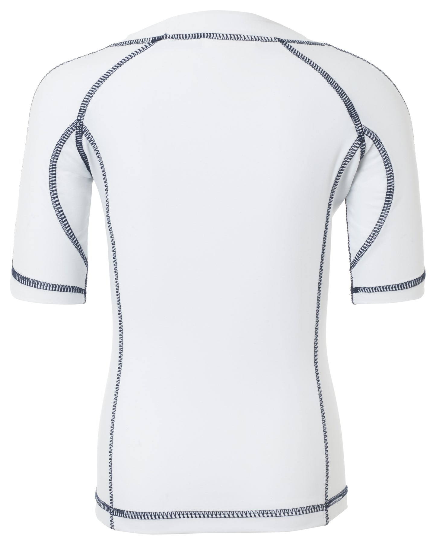 SnapperRock UV werend zwemshirt met korte mouwen voor kinderen - wit blauw