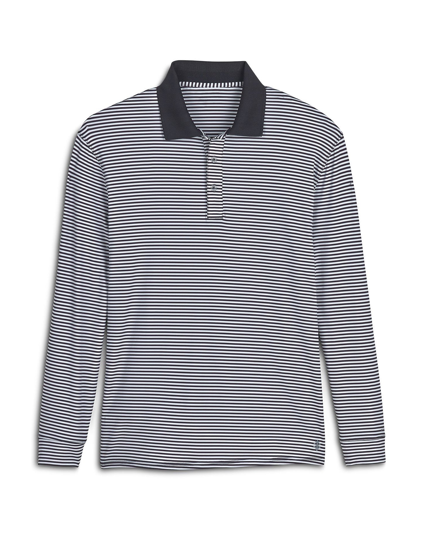 Coolibar - UV Sport Polo voor heren - Longsleeve - Erodym Golf - Zwart/Wit