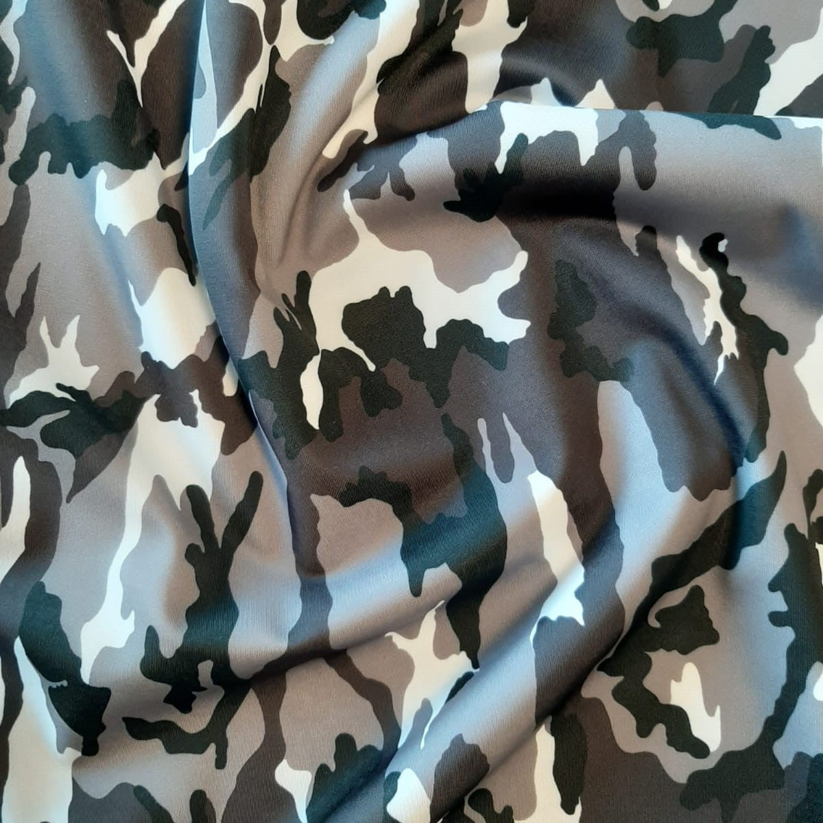 4-Way Stretch SunBlocker UV-werende stof Camouflageprint wit/grijs/zwart