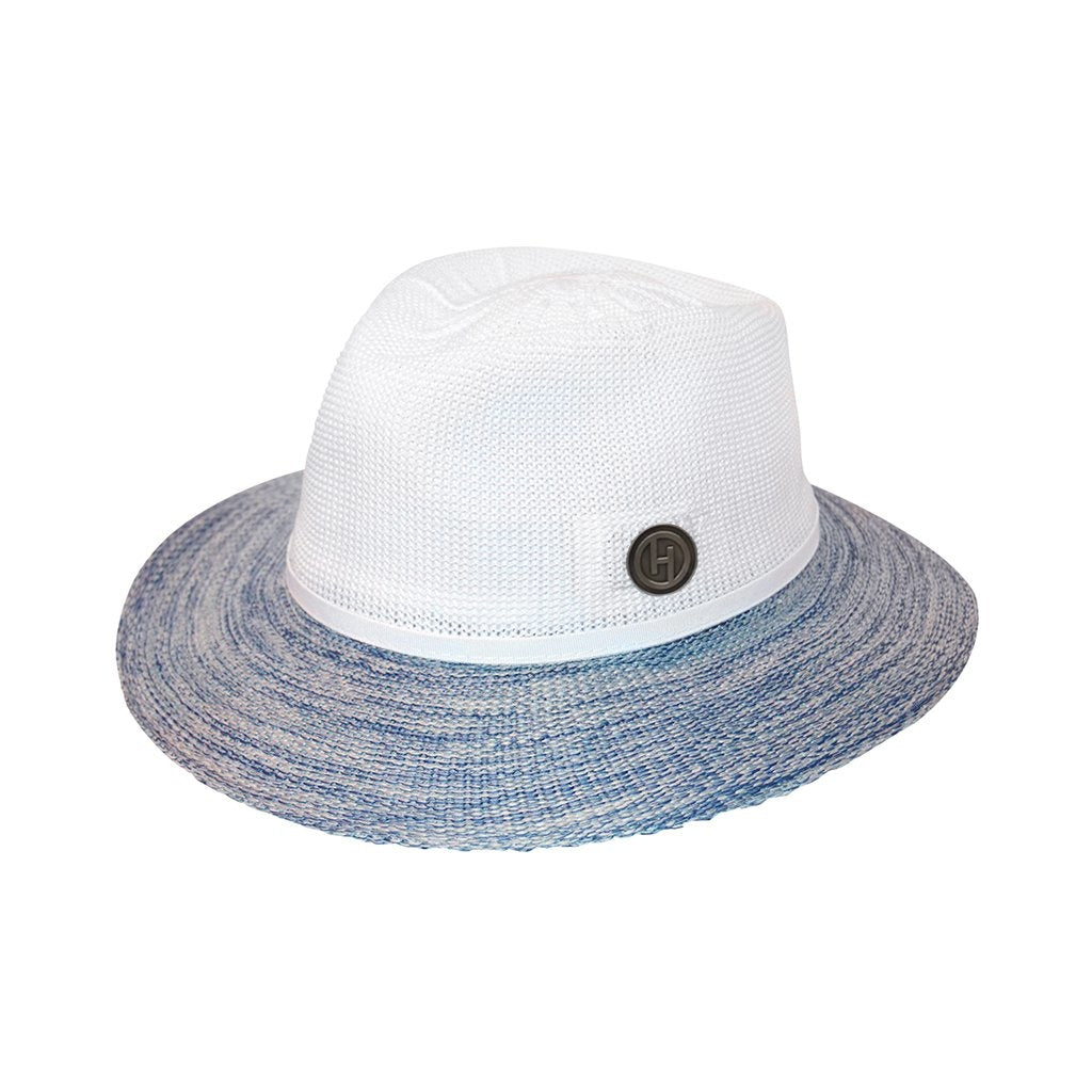 House of Ord - zonnehoed Aston Fedora - Wit/Blauw