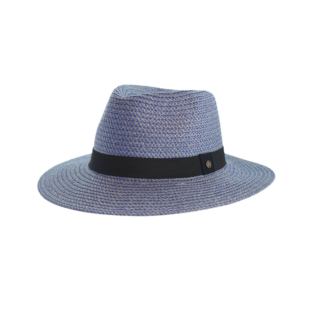 House of Ord - zonnehoed Braided Fedora - Petrol Blauw