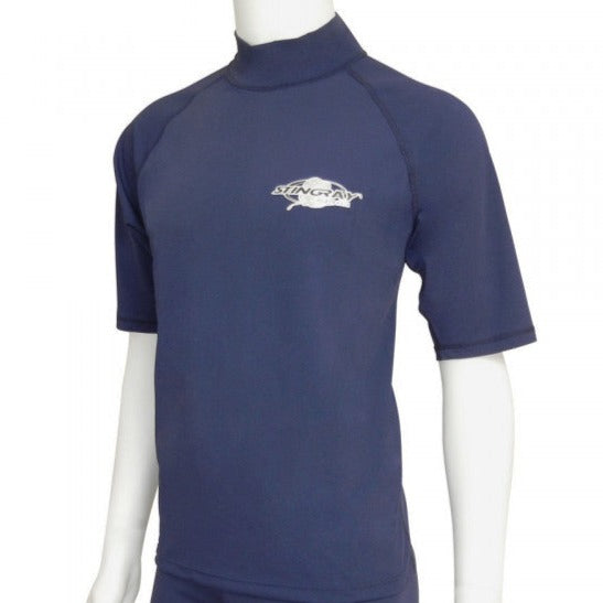 Stingray - Unisex - UV Surfshirt- korte mouw - Donker blauw