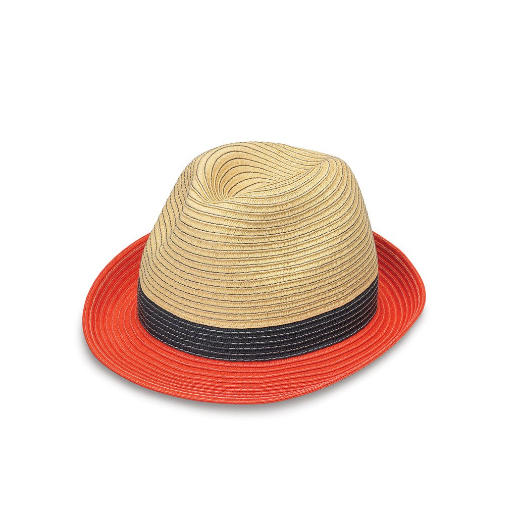 House of Ord - zonnehoed Stevie Trilby - Ivory/Zwart/Oranje