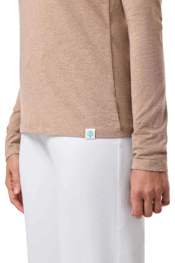 Coolibar - UV Shirt voor dames - Longsleeve - Morada - Dark Taupe Heather
