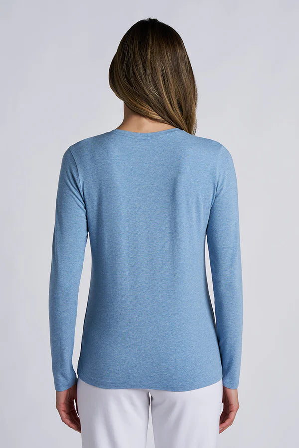 Coolibar - UV Shirt voor dames - Morada - Longsleeve  - Blue Header