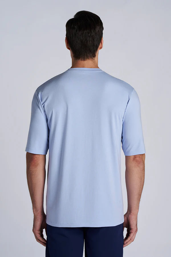 Coolibar - UV-shirt voor heren - Korte mouw - Morada Everyday - Effen - Periwinkle